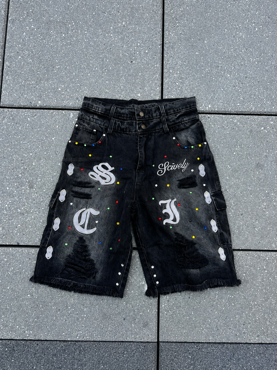 Scively Rhinestone Jorts